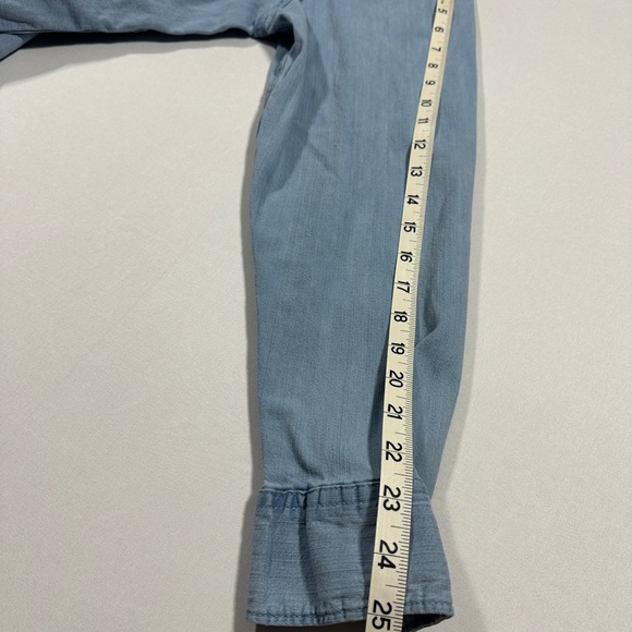 Men’s Wrangler Brand Light Denim Long Sleeve Shirt Size Large - Picture 4 of 7